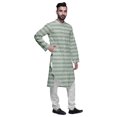 thumbnail image 2 of Atasi Printed Long Sleeve Kurta With Pajama Set For Men Summer Clothing, 2 of 4