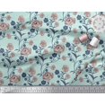 thumbnail image 2 of Soimoi Tissu en Coton Cambric Feuilles & Roses Imprimé Floral 1 Yard 56 Pouces de Large, 2 of 3