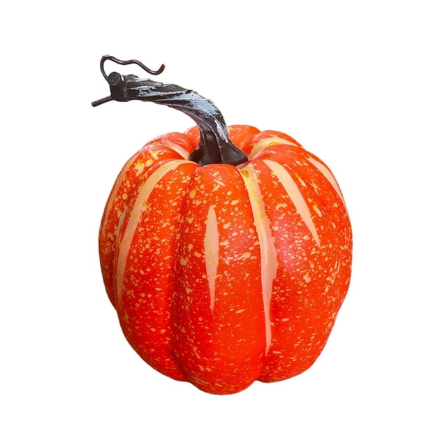 Citrouille en Mousse, Citrouille Artificielle, Citrouille Décorative de Récolte, Citrouille de Simulation Ronde Orange