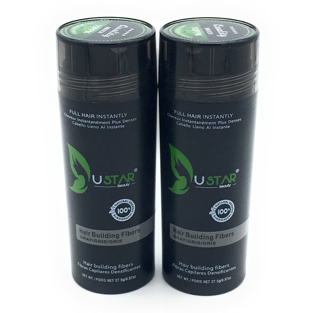 2 Pack - Ustar Hair Building Fibers Gray .97oz