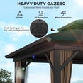 thumbnail image 4 of Outsunny Gazebo Extérieur 3 m x 3 m à Toit Rigide en Aluminium, Brun Foncé, 4 of 10