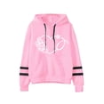 thumbnail image 1 of Meichang Chandail en Molleton pour Femmes Col Rond Manches Longues Chandail de Détente Mode Amour Graphique Chandails en Molleton Amples Épaules Tombantes, 1 of 2