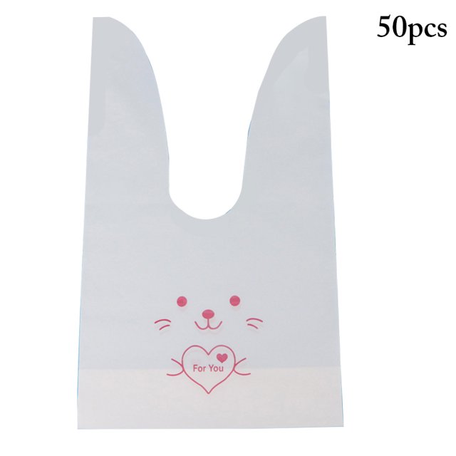 Coofit 50PCS Candy Bag Rabbit Ears Design Treat Bag Party Favor Bag for Cookies Candy
