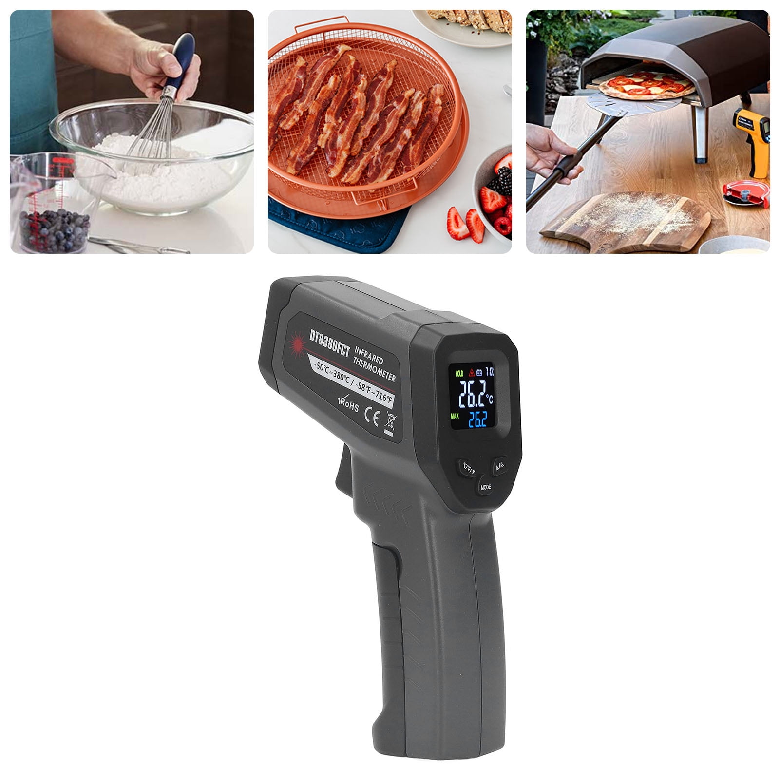 Infrared , Infrared  Temperature  Automatic Shutdown Backlit LCD Display With Low Power Indicator For BBQ