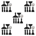 thumbnail image 2 of Langgg 6x Multifunctional Usage Scraper Lightweight And Flexible Plastic Spatula Black 5Set, 2 of 6