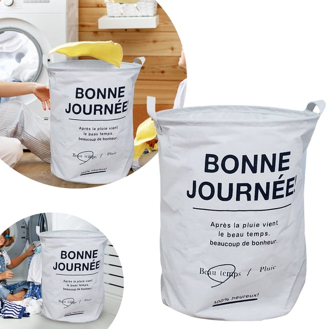 BKER Panier à Linge en Lin à Motifs Sans Couvercle Grand Dessus Ouvert Sale Tissu Élégant et Respirant pour Chambre Ou Salle de Bain Conception Facile et Durable