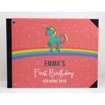 thumbnail image 2 of Darling Souvenir Orange Unicorn & Rainbow Personalized Birthday PartyGuestBookHardboundGuestSign-InBookGuestRegistryGuestbook-9 x 12 Inches, 2 of 4