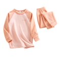thumbnail image 1 of 2025 Winter And Fall Pajama Set Boy's And Girl's Printing Conditioning Clothes Two Piece Set Conditioning Sleepwear Pink, 1 of 3