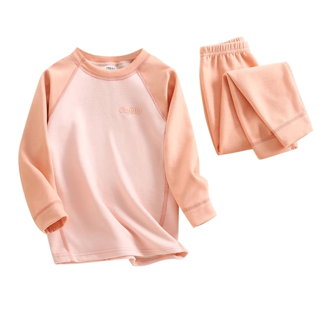 2025 Winter And Fall Pajama Set Boy's And Girl's Printing Conditioning Clothes Two Piece Set Conditioning Sleepwear Pink