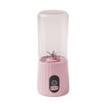 thumbnail image 2 of Oleegame 1PC Portable Small Fruit Juicer Usb Rechargeable With 6 Juicer For Shakes Handheld For Sports Travel Outdoors For Kitchen Pink, 2 of 9