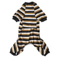 thumbnail image 2 of Dog Pajamas 4 Legged Soft Stretchy Warm Prevent Licking Striped Puppy Jumpsuit Sleepwear for Cold Weather XS, 2 of 9