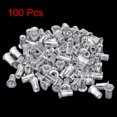 thumbnail image 3 of Unique Bargains #10-24 Écrous à Rivets en Alliage d'Aluminium, Tête Plate Moletée, Insert Fileté, Écrou Argent 100 Pcs, 3 of 5