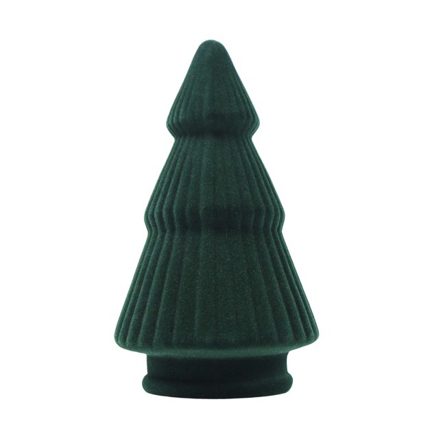 Arbre floqué en céramique de vacances,7 pouces,couleur verte