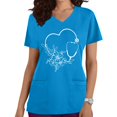 thumbnail image 1 of EGNMCR Hauts de Sarrau d'Infirmière pour Femmes Mode Décontractée Imprimé Uniforme de Travail Manches Courtes Col en V Blouse T-shirt de Travail avec Poches, Cadeaux pour Femmes, 1 of 4