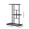 thumbnail image 3 of 3 Tier Iron Stand with Trays, Heavy Duty Multi Layer Flower Display Rack Space Saving, Portable Holder for Indoor Home Living Room Garden Office Decorative, Dark Gray, 3 of 6