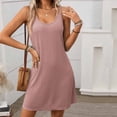 thumbnail image 5 of Liquidation d'Été 2025! Robe pour Femme Grande Taille, Liquidation de Robes d'Été pour Femmes, Robe d'Été Sans Manches à Col Rond Unie Décontractée et Tendance pour Femme, 5 of 5
