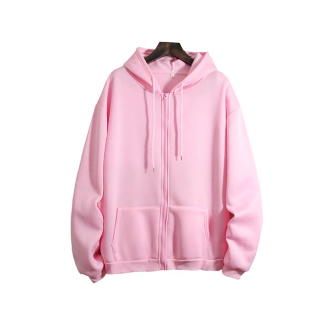 Innerwin Hoodies Drawstring Women Sweatshirt Fall Long Sleeve Loose Fit Hooded Tops Pink 3XL