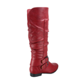 thumbnail image 4 of Bottes Cavalières à Fermeture Éclair pour Femmes, Hauteur Genou, Décontractées, Talon Plat Bas, Bottes d'Hiver, Chaussures ( Rouge, 8), 4 of 5