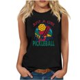 thumbnail image 1 of Débardeur pour Femmes Mode Décontractée Blouses Imprimées Baseball Col Rond T-Shirt Sans Manches, 1 of 4