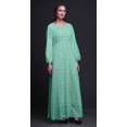 thumbnail image 2 of Bimba Robe Maxi en Georgette Mousse à Imprimé Floral Roses et Renoncules pour Femmes à Manches Longues, Taille Élastique - X-Grand, 2 of 5