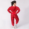 thumbnail image 3 of Sunnyoo Girls Shiny Sequins Outfits Long Sleeve Tops Pants Performance Party Dance S 2 Piece Clothes Set, 3 of 8