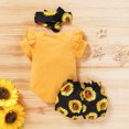 thumbnail image 4 of Gupgi 3Pcs Girl Clothes Set, Short Sleeve Romper + Long/Short Pants + Headband, 4 of 9