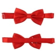 thumbnail image 4 of facefd 3pcs Men's Satin Bow Tie Cummerbund Hanky Handkerchief Red, 4 of 9