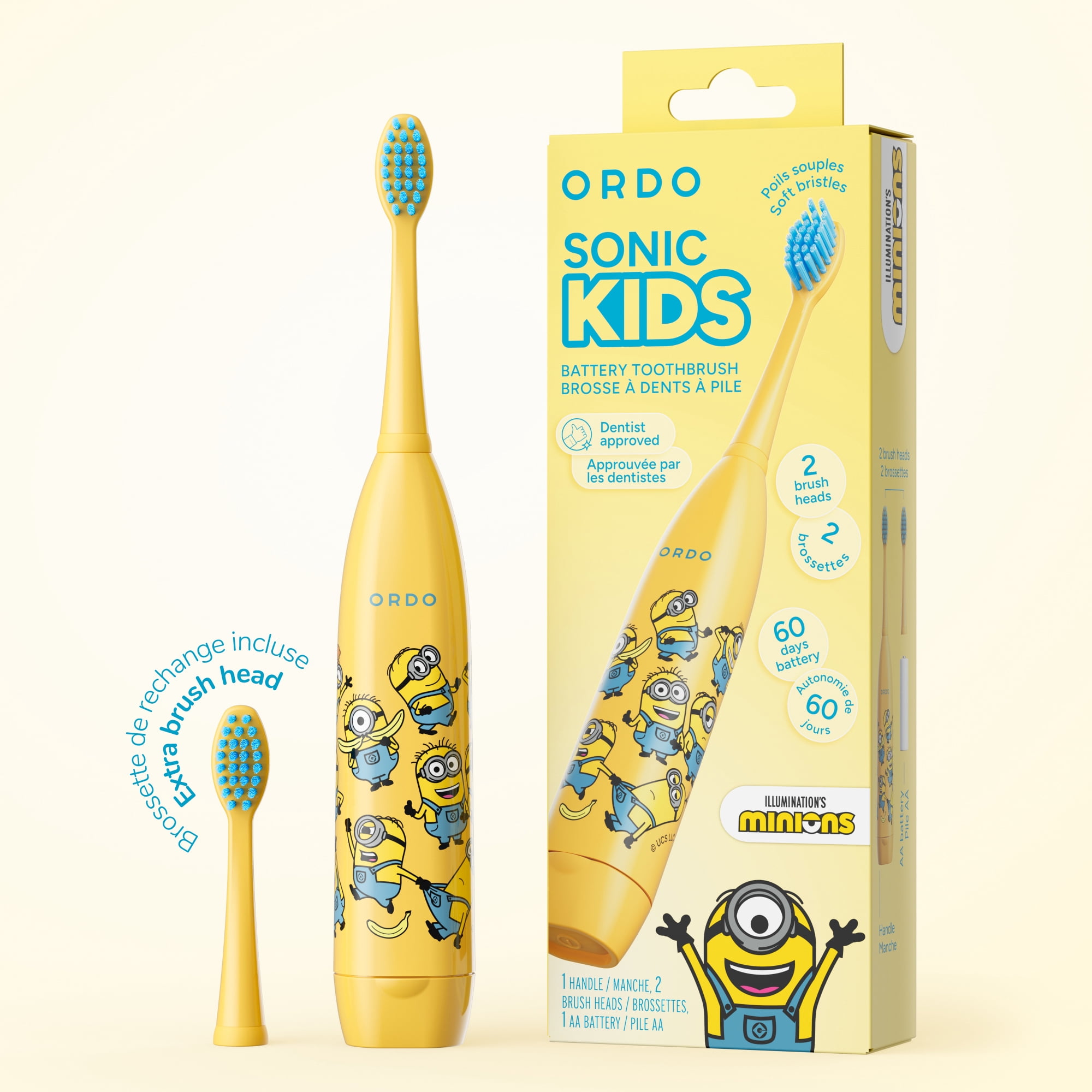 Ordo Sonic Kids Battery Toothbrush - Minions Yellow