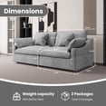 thumbnail image 3 of The Magic Home Canapé Sectionnel Modulaire en Lin, Gris Pâle, 3 of 14