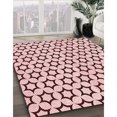 thumbnail image 3 of Ahgly Tapis d'Intérieur Lavable en Machine Carré Transitionnel Rose Clair, 8 Pieds Carré, 3 of 7