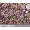 thumbnail image 2 of Soimoi Pink Polyester Crepe Fabric Flower & Cactus Tree Print Sewing Fabric BTY 42 Inch Wide, 2 of 3