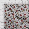 thumbnail image 2 of oneOone Coton Cambric Tissu Rouge Floral Rétro Matière de Robe Tissu Imprimé Tissu au Mètre 56 Pouces de Large, 2 of 5