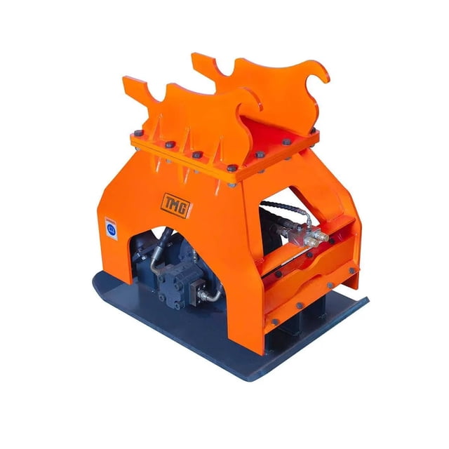 TMG Industrial 22,000-lbf Hydraulic Plate Compactor, 10-16 Ton Excavator Weight, 48" Compact Capacity