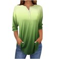 thumbnail image 1 of SwiftWear T-Shirts pour Femmes Mode Tendance Col Rond Manches Mi-Longues T-Shirt Couleur Dégradée Décontracté Ample Hauts Basiques, 1 of 5