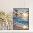 thumbnail image 2 of Toile Murale Christian Cross Plage Lever de Soleil 15,75 X 11,81 Pouces, 2 of 8
