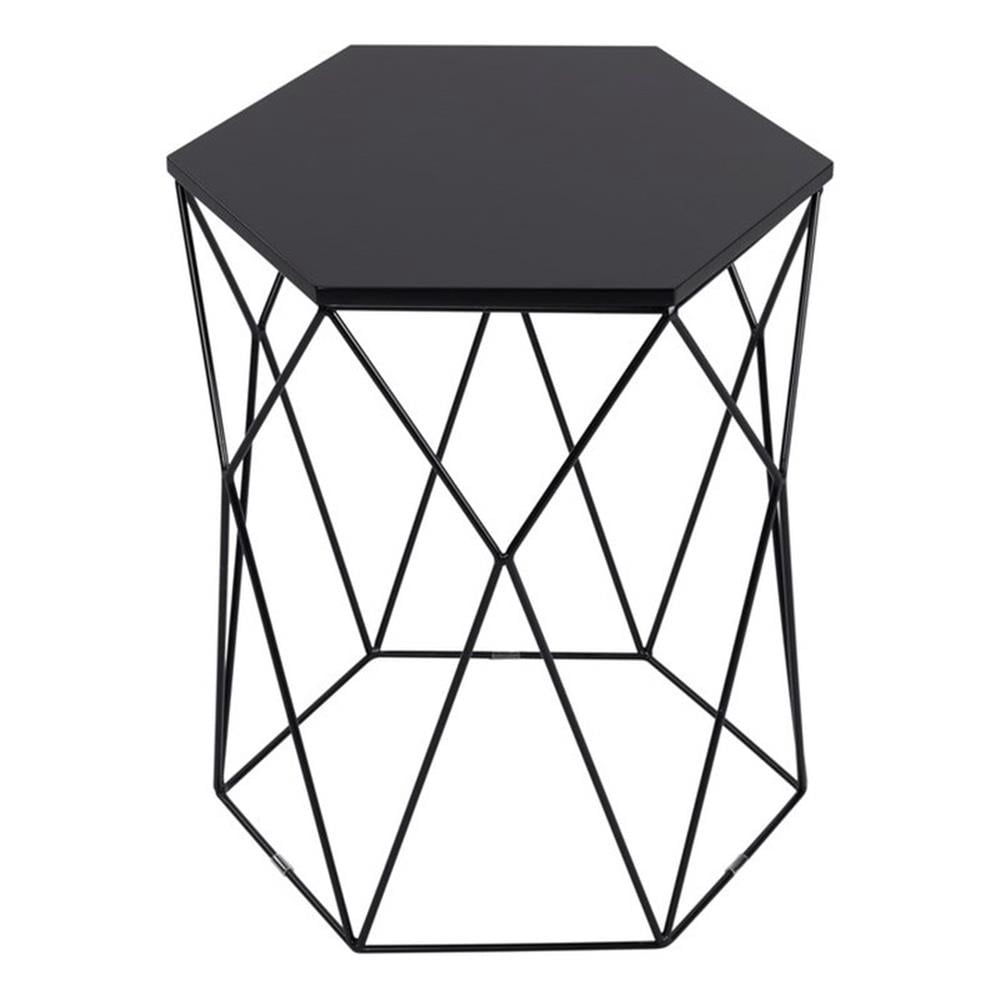 Serta at Home Element Geometric Side Table in Midnight Black