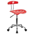 thumbnail image 1 of Vibrant Cherry Tomato and Chrome Swivel Task Chair with Tractor Seat, 1 of 8