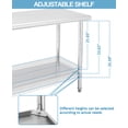 thumbnail image 4 of Table de Travail en Acier Inoxydable NSF - 60x24x35 Pouces - Tablette Inférieure Réglable, Support à Déchets Amovible, Bord Courbé, Sans Roulettes, Sans Dossier, pour Restaurant, Boulangerie et Garage, 4 of 8
