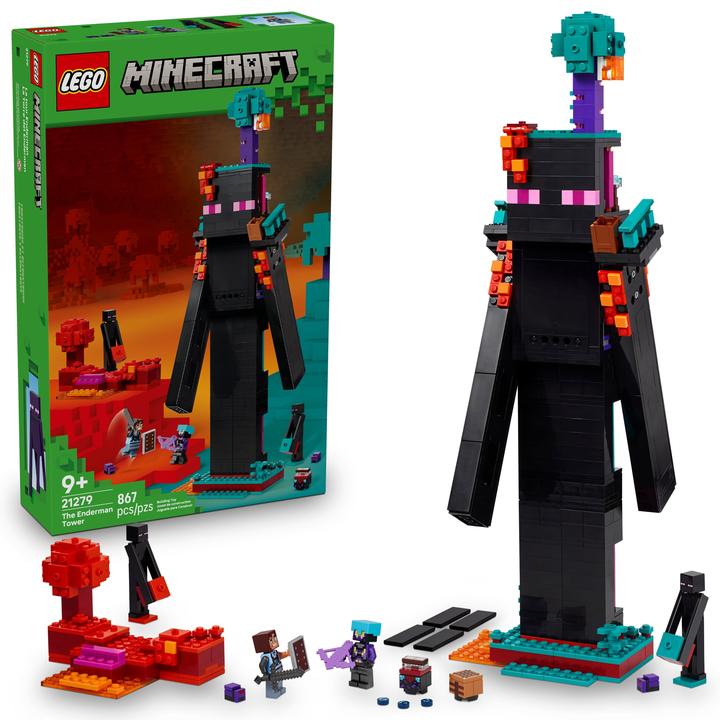 LEGO Minecraft The Enderman Tower Building Toy for Boys & Girls