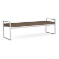 thumbnail image 1 of Gansett Reception Waiting Room Healthcare 3-Seat Bench / Silver Steel / Brown, 1 of 5