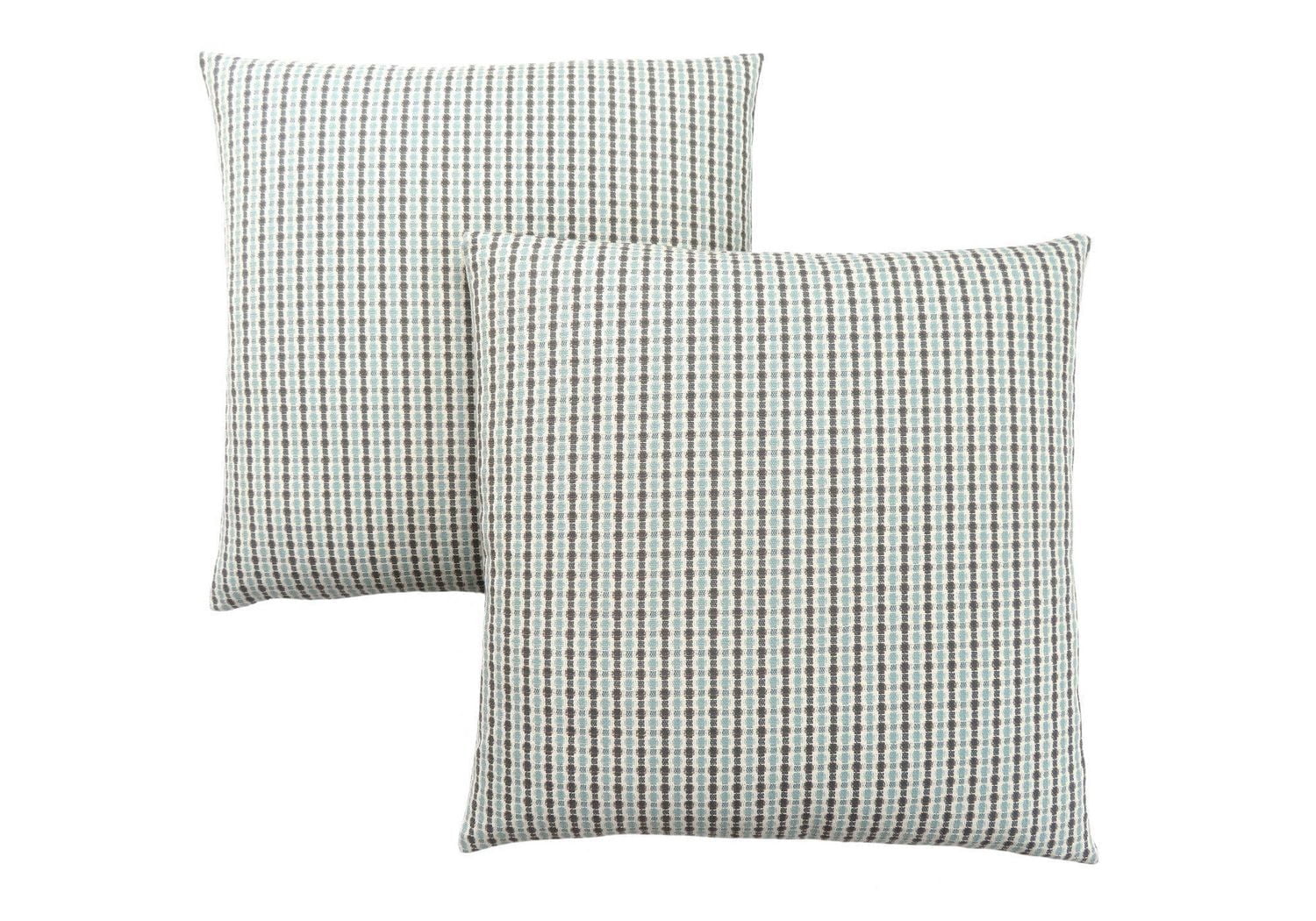 Monarch Specialties Oreillers, Lot De 2, 18 X 18 Carré, Encart Inclus, Jeté Décoratif, Accent, Sofa, Canapé, Chambre À Coucher, Polyester, Hypoallergénique, Bleu, Gris, Moderne