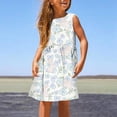thumbnail image 2 of PMVFHDE Robe à Imprimé Floral pour Filles Mignonne Sans Manches à Col Rond Robe de Printemps Été Respirante Robe de Mode Quotidienne pour Tout-Petits Bleu Clair,8-9, 2 of 5