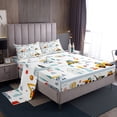 thumbnail image 1 of Erosebridal Cartoon Bus Car Queen Sheet Sets, Street House Bedding Queen Size, Construction Vehicle Decor, 1 of 6