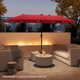 thumbnail image 4 of Costway 13 FT Large Patio Umbrella with LED Solar Lights Crank Handle 12 Heavy-Duty Ribs Wine, 4 of 10