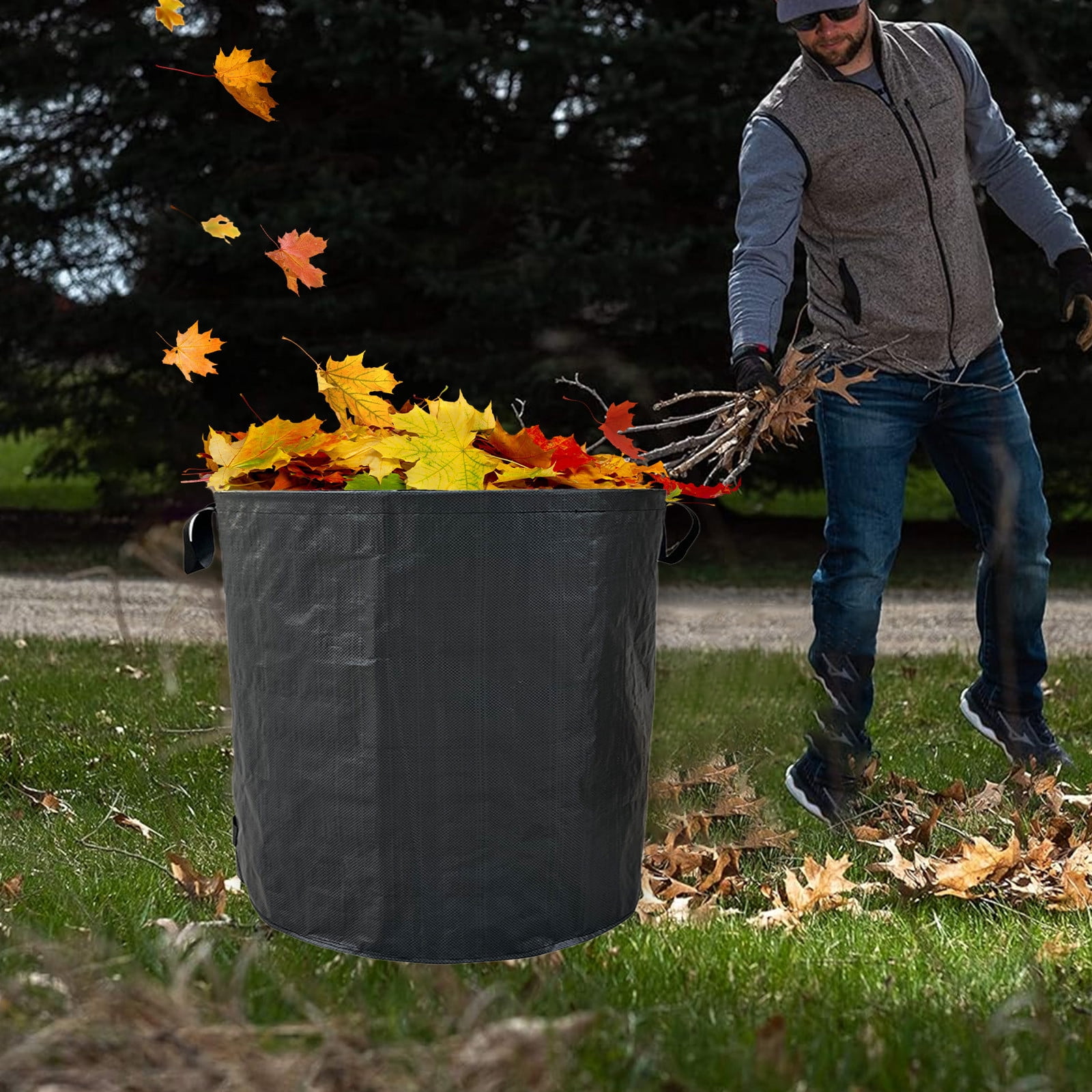 Garden Tools for Gardening, Garden Tool Bag, Garden Fallened Leaves Collection Bag Sanitation Yard Garbage Leaf Bucket Compost Bag Gardening Tool Storage, Garden Tool Bag, Large Storage Bags