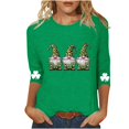 thumbnail image 2 of Mceream Manches 3/4 St Patricks Day Shirt Hauts pour Femmes Printemps Col Rond T-Shirts Décontractés Blouses à Imprimé Floral T-Shirts Graphiques Tenues d'Été Hauts Bohèmes Grande Taille Chemises à Imprimé Trèfle TTTG, 2 of 5