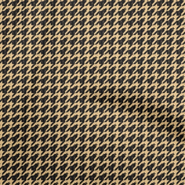 oneOone Velvet Black Fabric Houndstooth Sewing Craft Projects Fabric Prints By Yard 58 Inch Wide