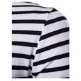 thumbnail image 4 of INSPIRE CHIC T-Shirt pour Homme à Rayures Col Rond Manches Longues Chandail Haut 46 Noir et Blanc, 4 of 8