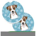 thumbnail image 1 of Snowflake Jack Russell Terrier Ensemble de 2 Porte-Gobelets sous-Verre de Voiture, 1 of 1