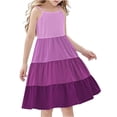 thumbnail image 1 of Tranfacy Robe d'Été pour Jeunes Filles, Robe Bohème pour Filles, Robe Mode pour Filles à Col Rond Sans Manches à Empiècements, Robe d'Été Décontractée Ludique et Confortable, 1 of 4